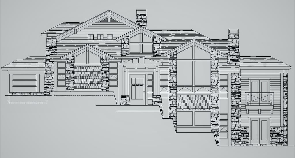Cliffstone Mountain Home Line Render