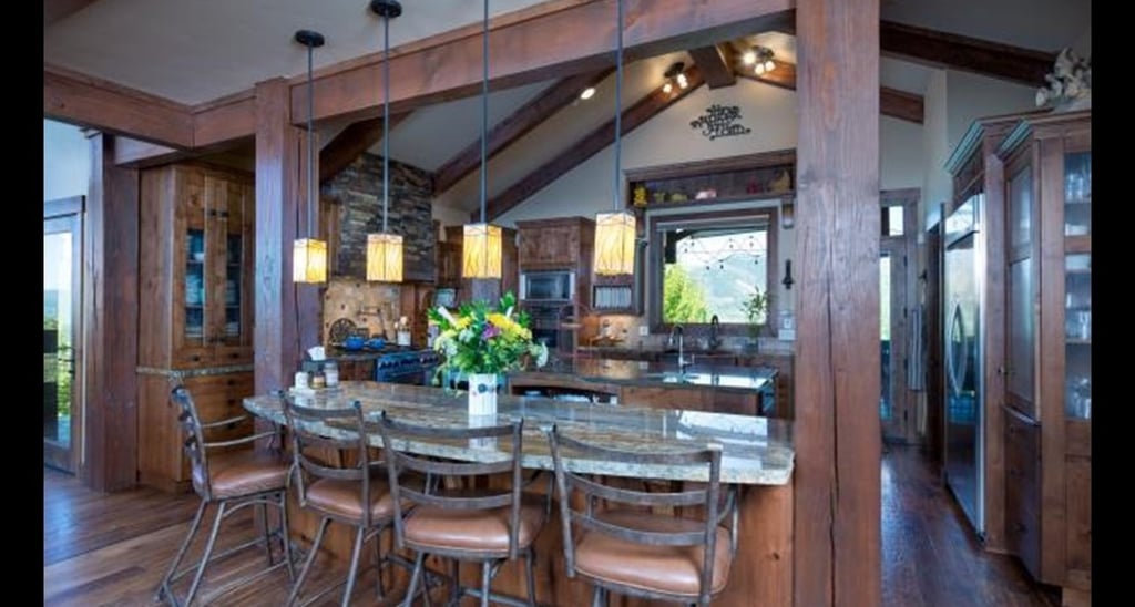 Pineview Timber Frame Mountain Home Kitchen-3