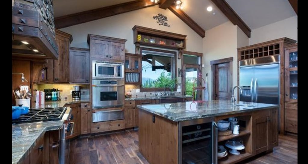 Pineview Timber Frame Mountain Home Kitchen-1