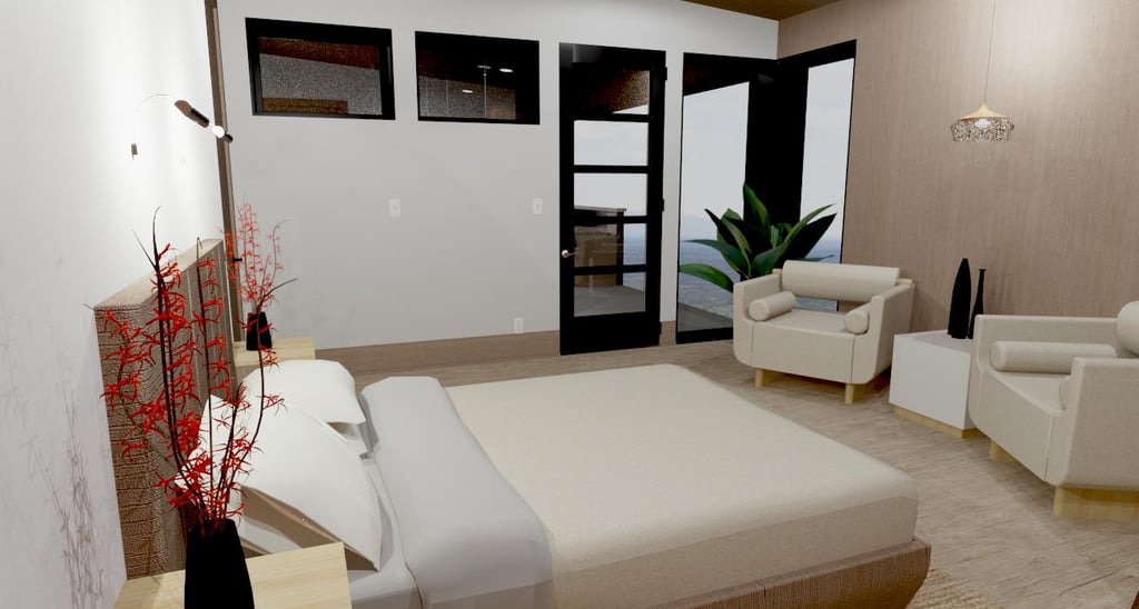 Vista Valley Contemporary Home Bedroom Suite-1 Render