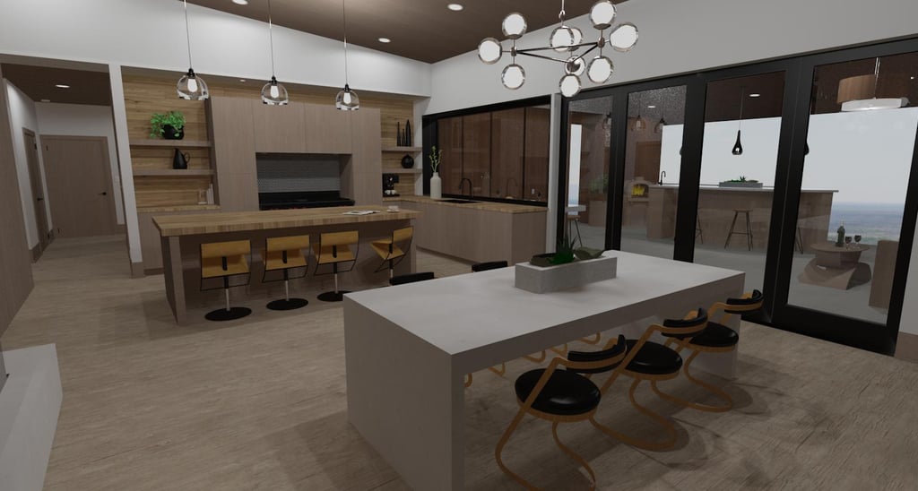 Vista Valley Contemporary Home Kitchen-Dining-2 Render