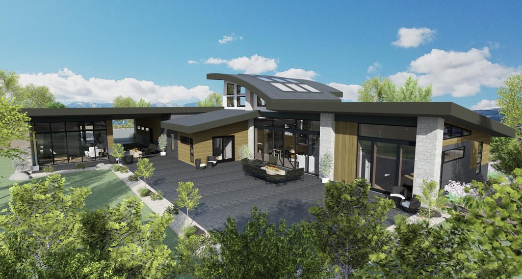 Harmony Contemporary Home Render Rear