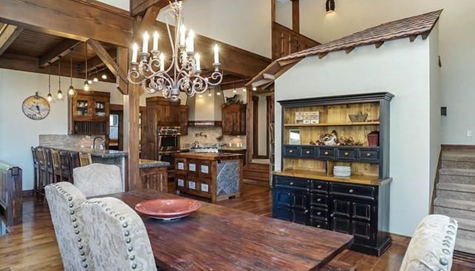Serenity Hills Timber Frame Mountain Home Dining