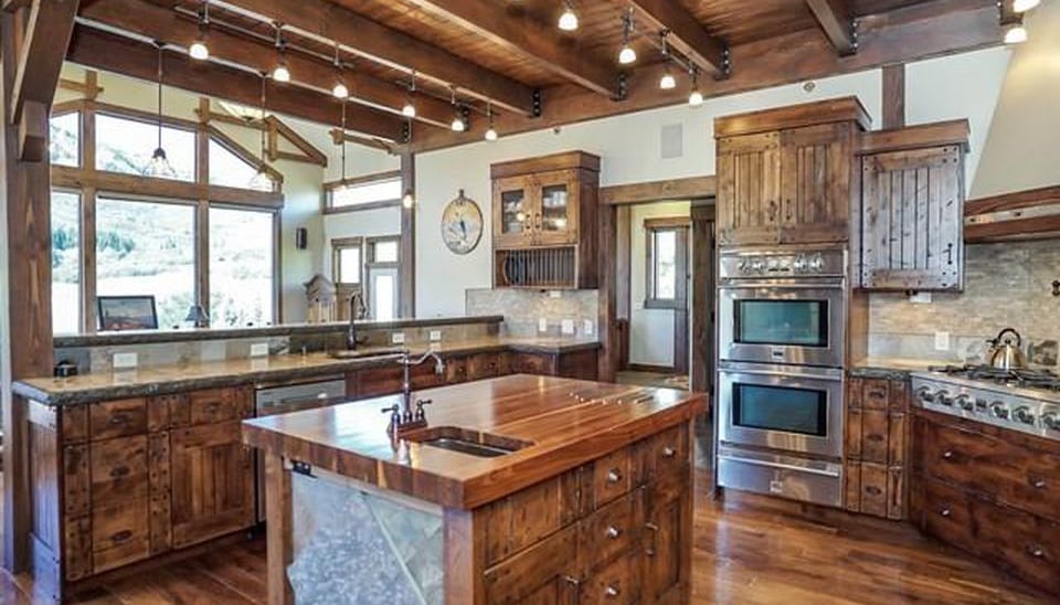 Serenity Hills Timber Frame Mountain Home Kitchen-3