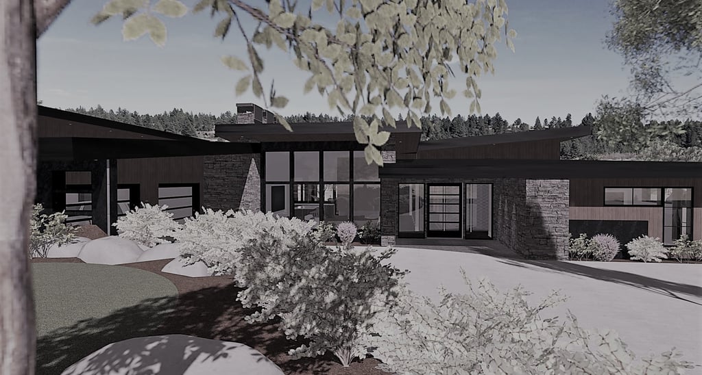 Vista Valley Contemporary Home Slate Render Front