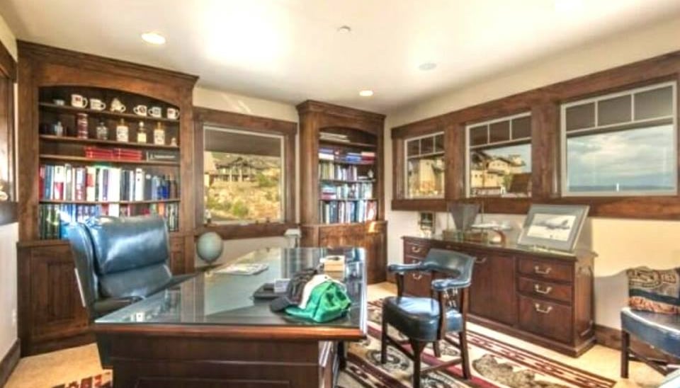 Elkhorn Timber Frame Mountain Home Office