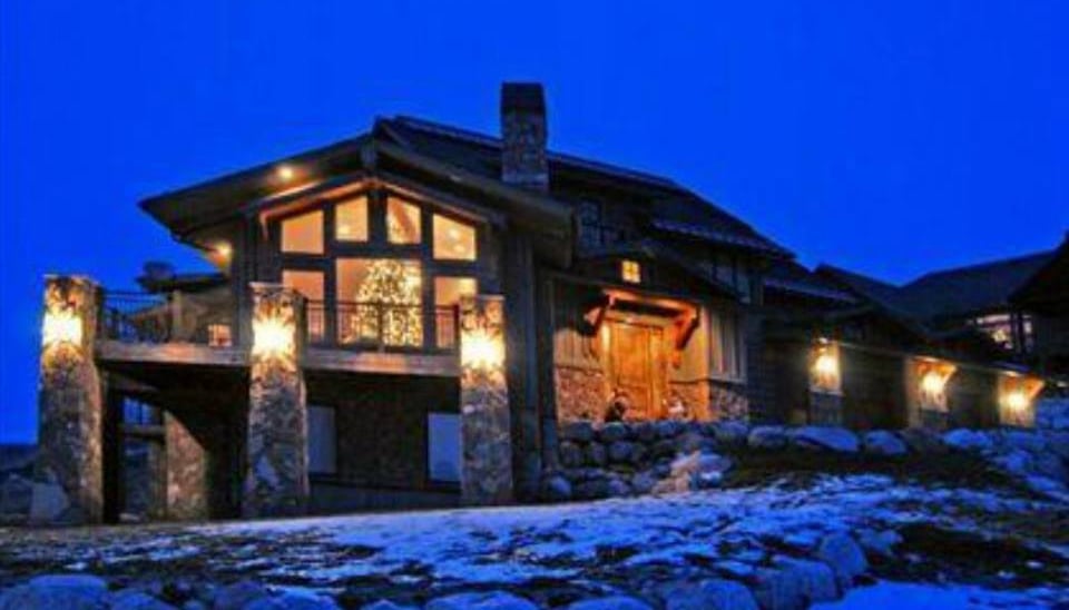 Elkridge Timber Frame Mountain Home Night