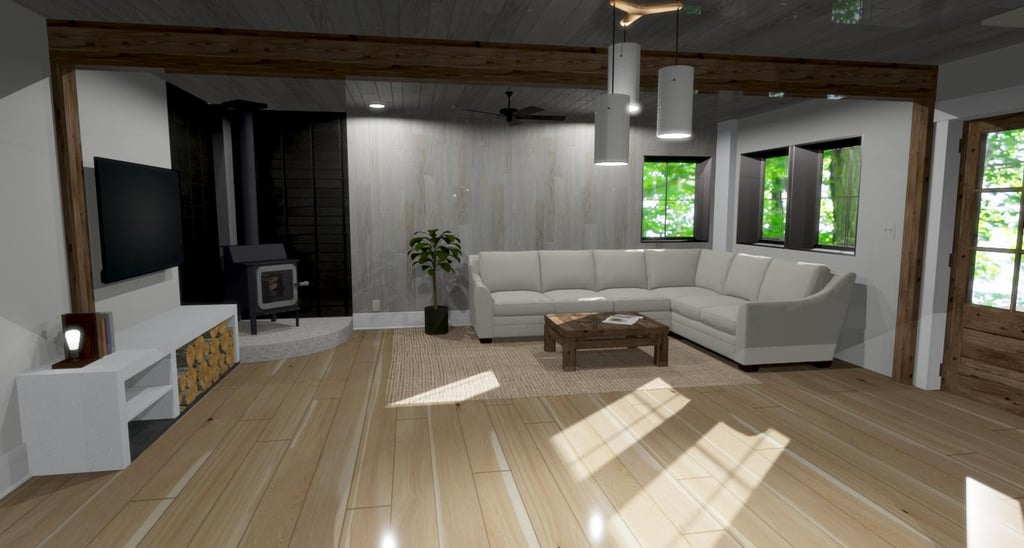 Castle Ridge Hillside Contemporary Home Living Render
