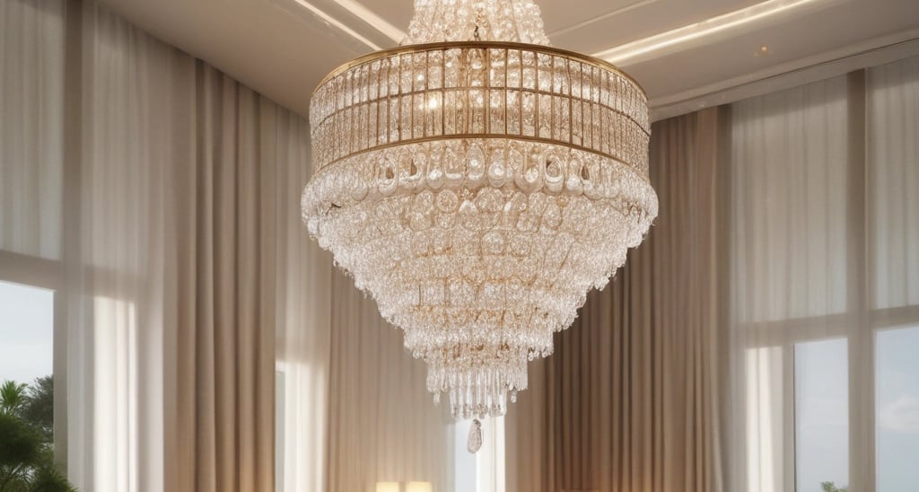 A modern living room illuminated by stylish pendant lights.