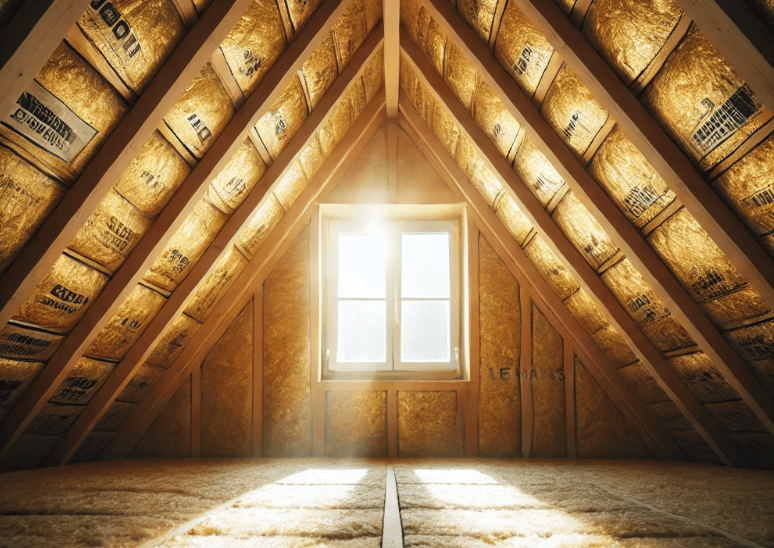 Combles isolés avec des matériaux écologiques.