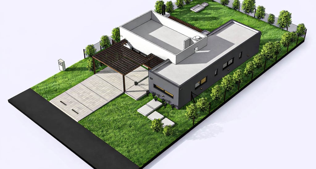 Vivienda unifamiliar moderna con diseño funcional