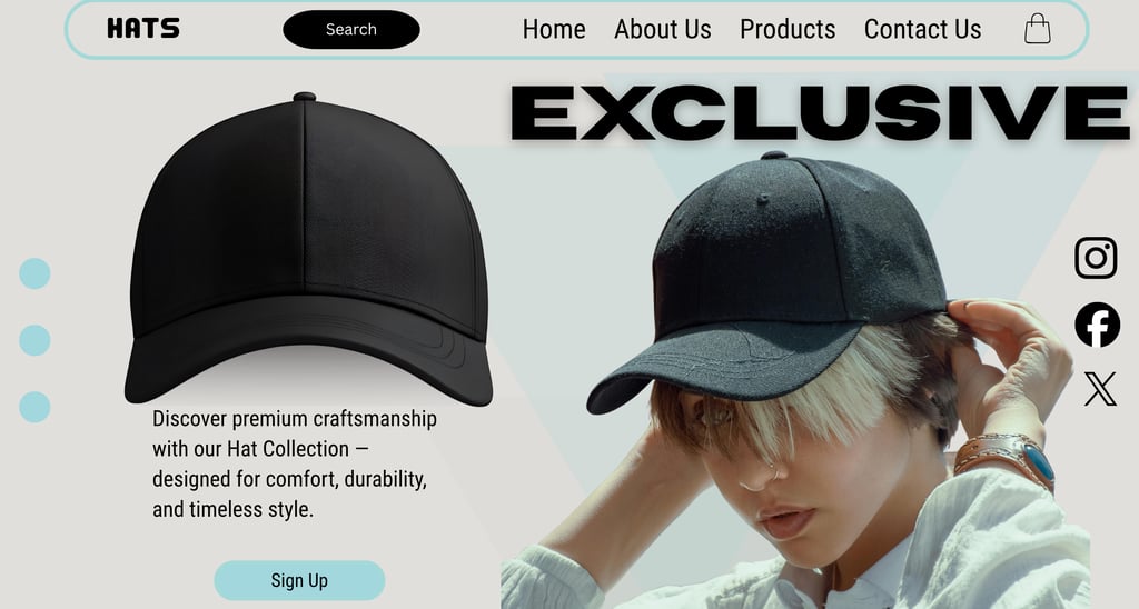 girl wearing black hat graphic webdesign poster