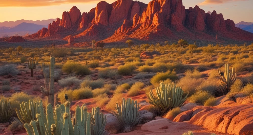 A cozy sunlit workspace by a large window overlooking a bustling cityscape, blending urban energy with calm focus.