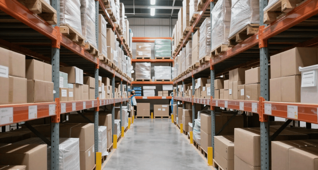 A sleek, modern office space with a world map highlighting global connections.