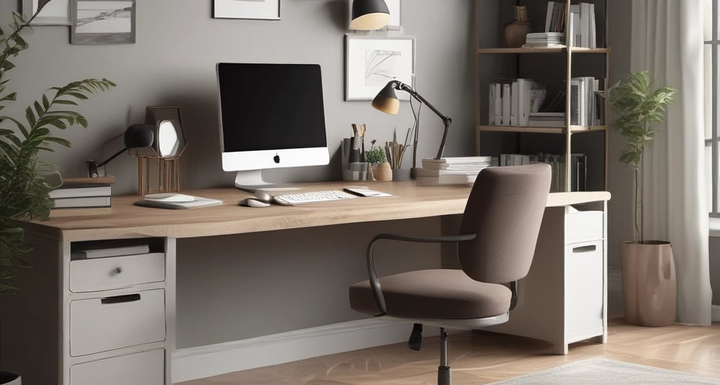 Close-up of a freshly assembled wooden bookshelf in a sunlit living room.