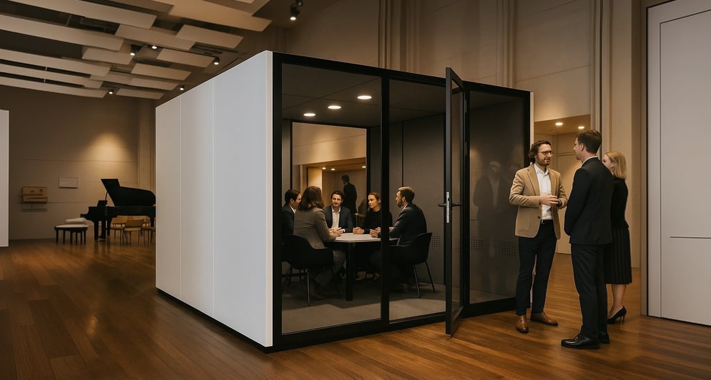 Large 6–7 person soundproof office pod for team collaboration