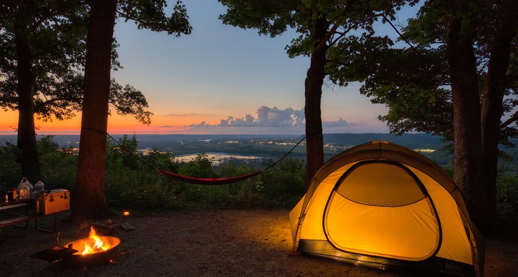 une tente sur un bel emplacement de camping