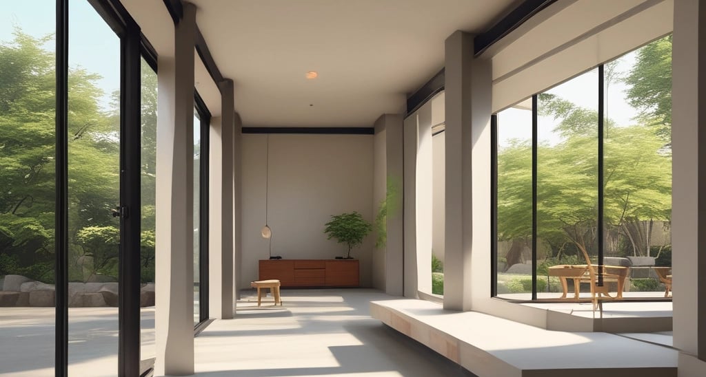 A stunning architectural design showcasing sustainable materials and natural elements.