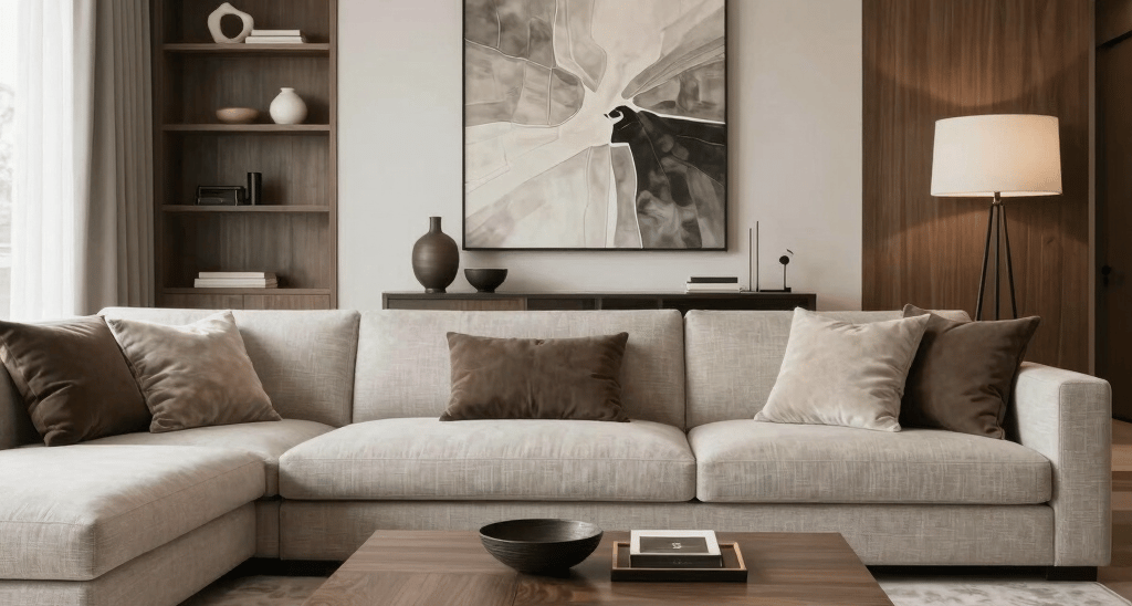 A close-up of a sleek marble countertop with subtle gold veining under soft, natural light.