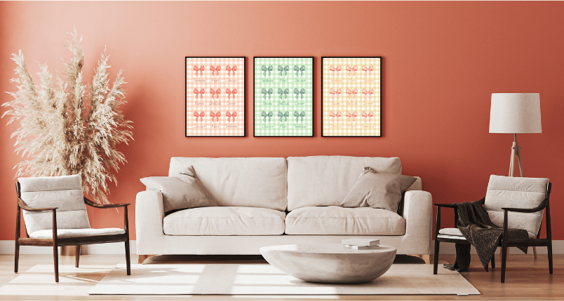 Décoration murale avec des posters de la série Vichy Revisité Danabelle B Créations