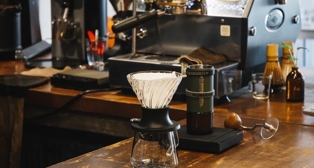 Filter coffee at The Alley Penang Comandante Grinder Specialty Coffee