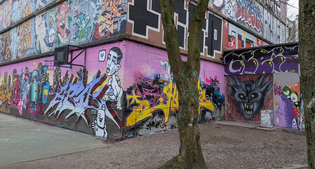 Street art in Sternschanze Hamburg with graffiti walls and urban scene, Graffiti und urbane Kunst im Viertel
