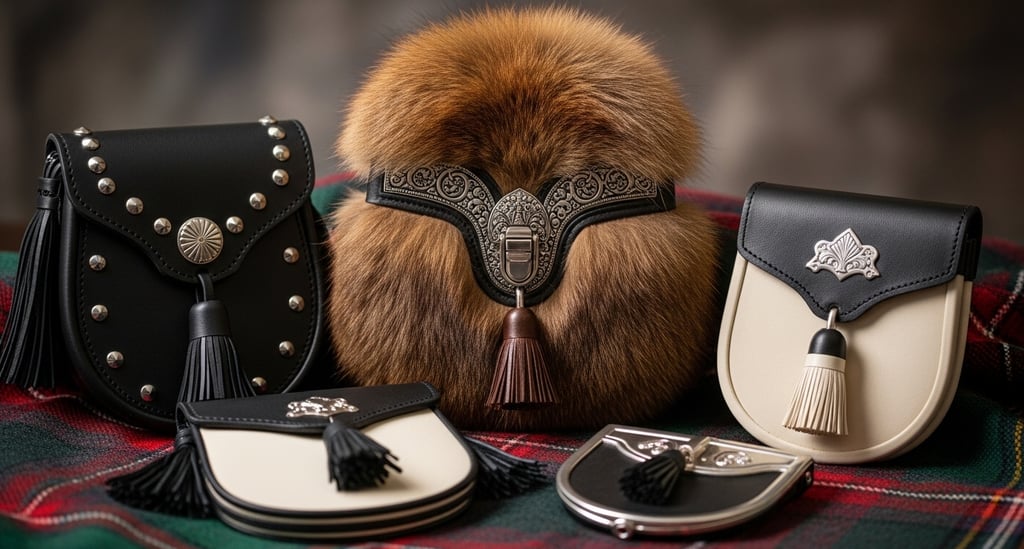 Both functional and decorative, sporrans add elegance and utility. From fur-trimmed dress sporrans to simple day sporrans, we