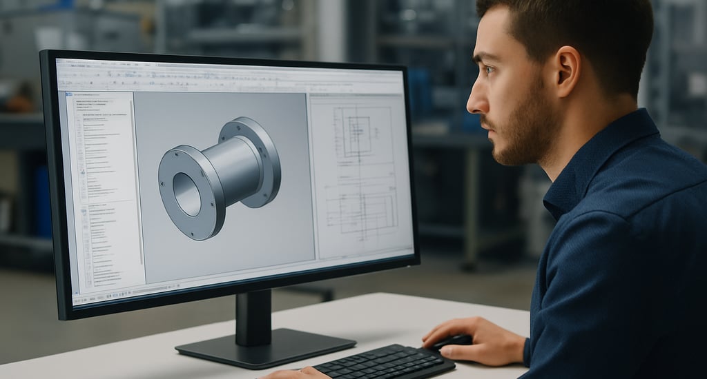 Image depecting a mechanical design engineer upskilling his career by learning cad automation