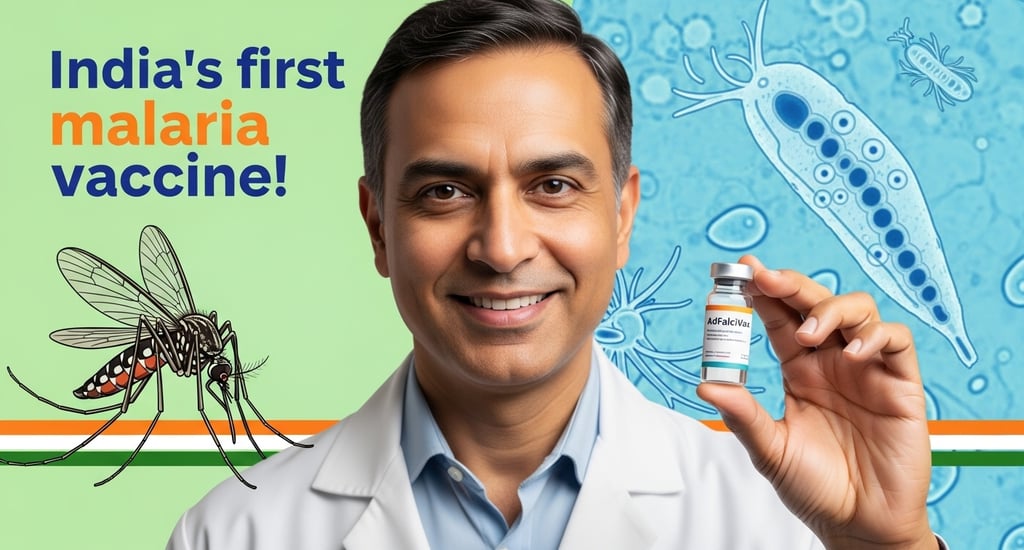 भारत की पहली मलेरिया वैक्सीन AdFalciVax जो बच्चों और गर्भवती महिलाओं को मलेरिया संक्रमण से सुरक्षा