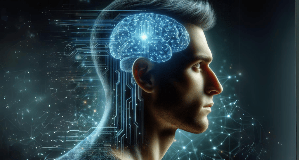 human and brain, digital style.