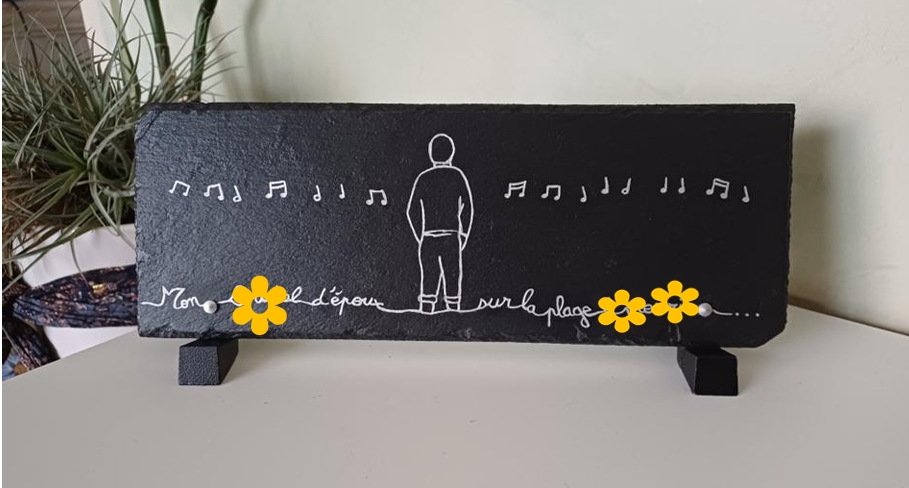 Gravure peinture plaque ardoise au choix commande sepulture49