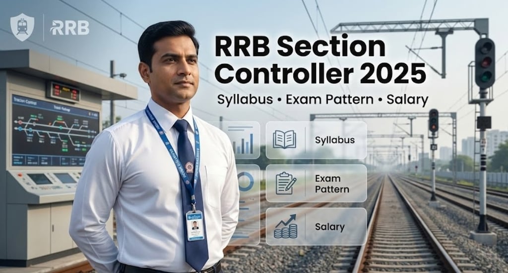 RRB Section Controller CEN 04/2025 exam schedule notice showing CBT dates 11 and 12 February 2026 an