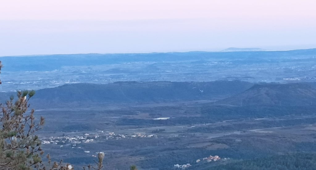 The mediterranean plain with Mont St Louis beyond