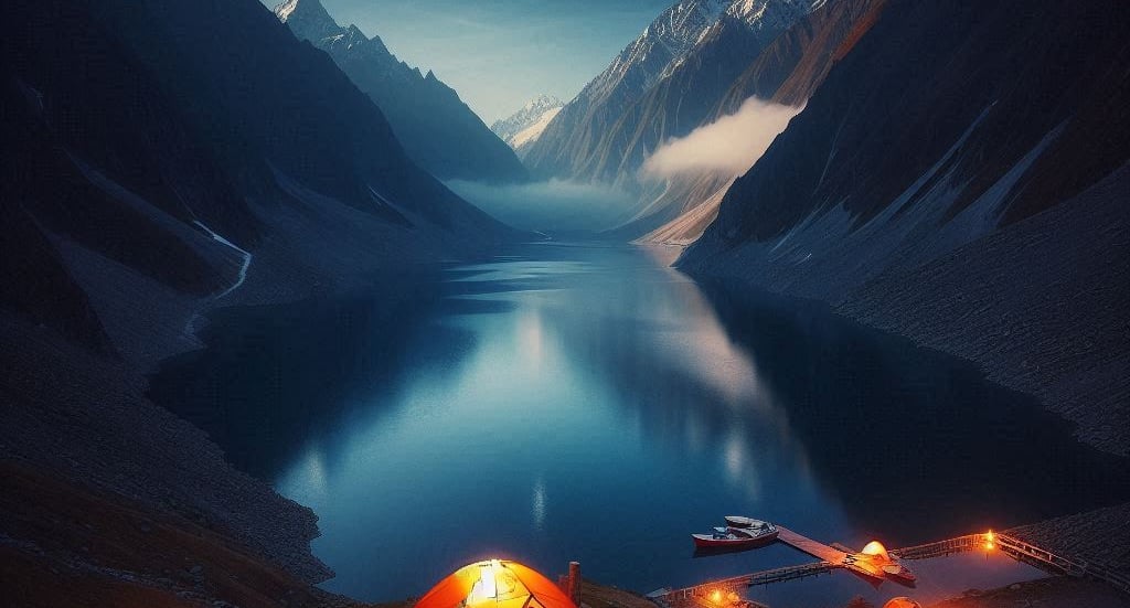 Camping at night at saif ul malook lake