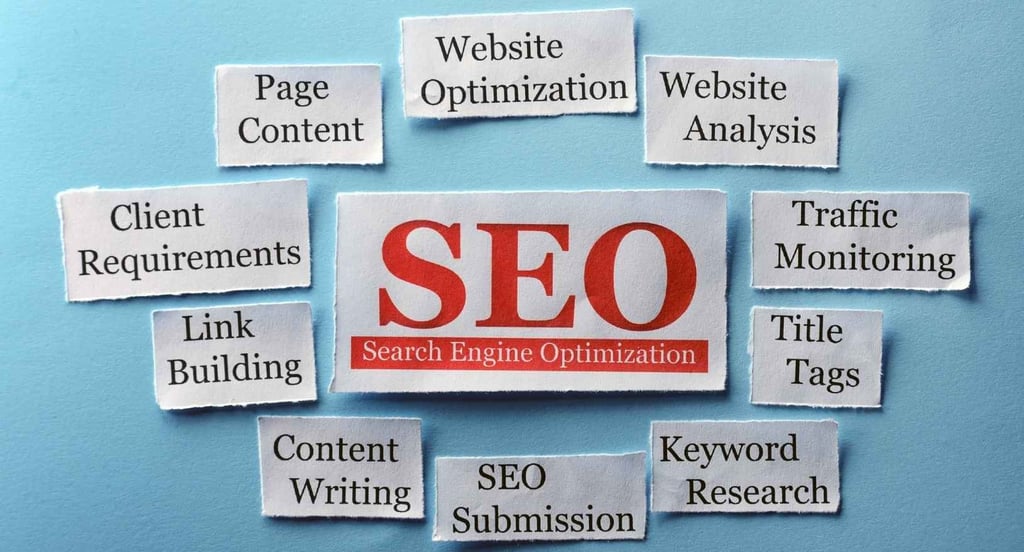 a paper cutout of a paper with a word seo search - Illford Academy
