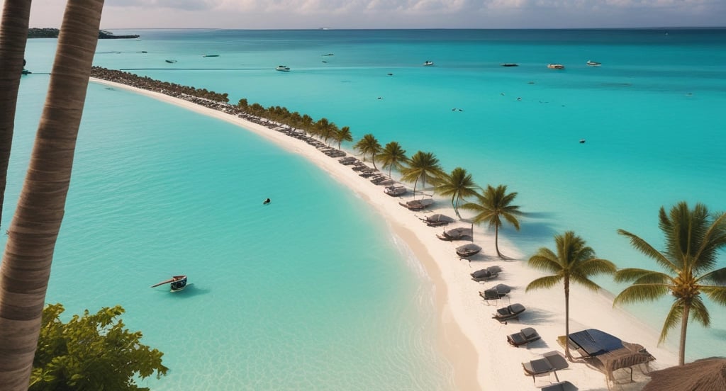 a person is parasailing over the ocean with a boat