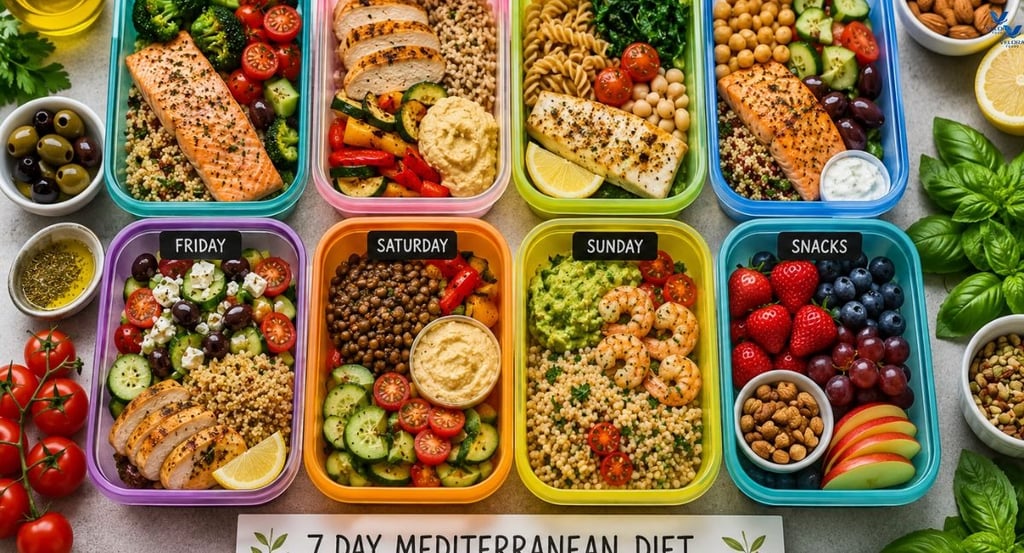 7 day Mediterranean diet for the heart.