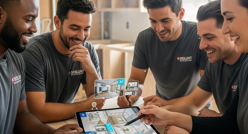 Remodeling contractors , being happy after using AI