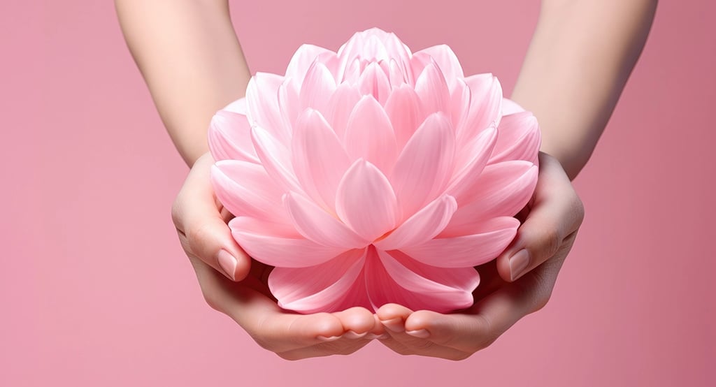 Mano de mujer sosteniendo flores