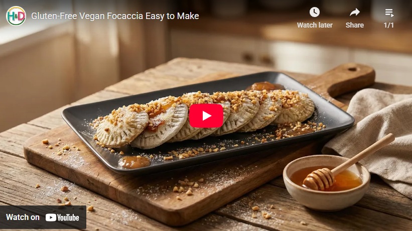 Video recipe Sweet focaccia gluten-free and vegan