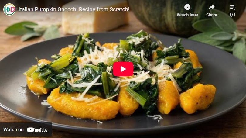 Pumpking gnocchi youtube video Healthy and Delicious