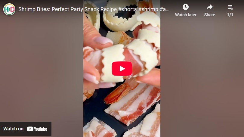 Video recipe for 3 ingredients shrimp bites with puff pastry recipe