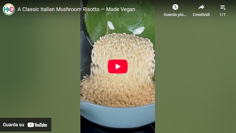 Video recipe for vegan mushroom risotto