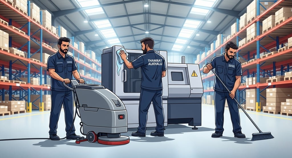 تنظيف المصانع والمخازن في الباحة – إدارة نظافة شاملة