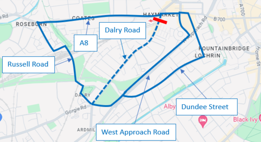 Map of proposed traffic changes