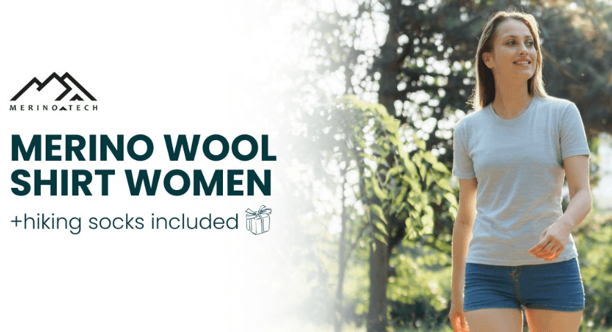 Merino.tech Merino Wool T Shirt Women offering quick-dry comfort for Alaska coolcation destinations.