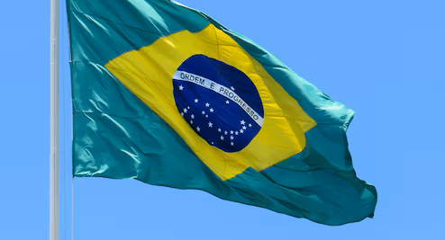 a flag of brazil on a flagpole