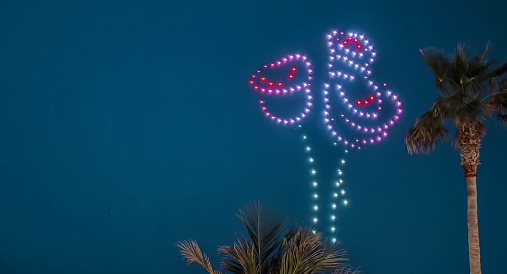 drone show in dubai, dubai dron show, drone light show