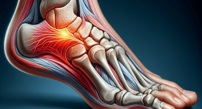 fascitis plantar en una ilustracion de un pie