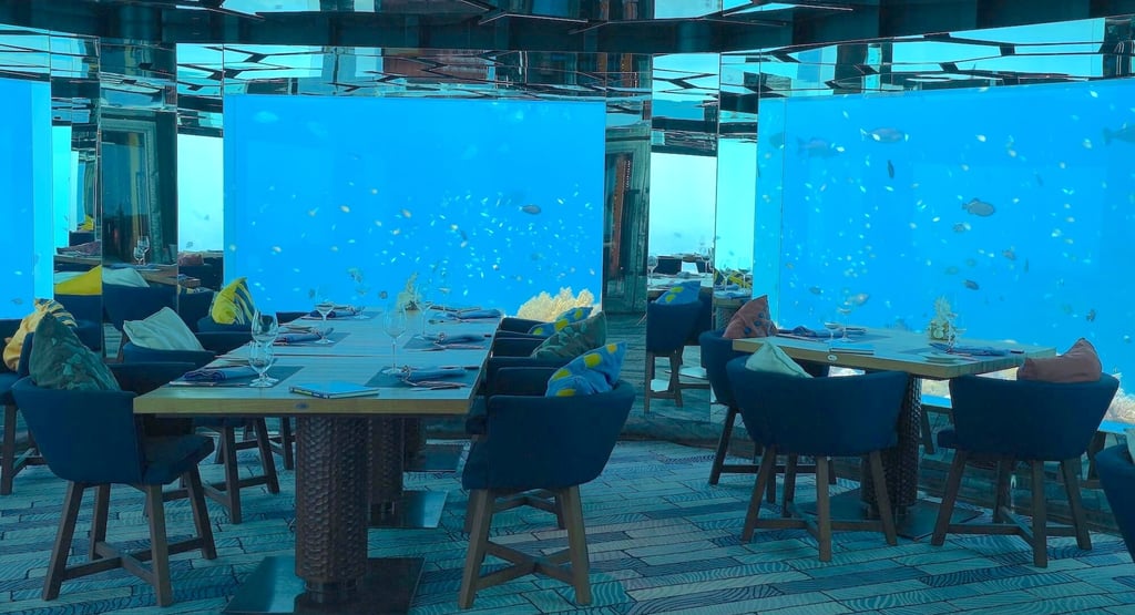 anantara kihavah maldives sea underwater restaurant